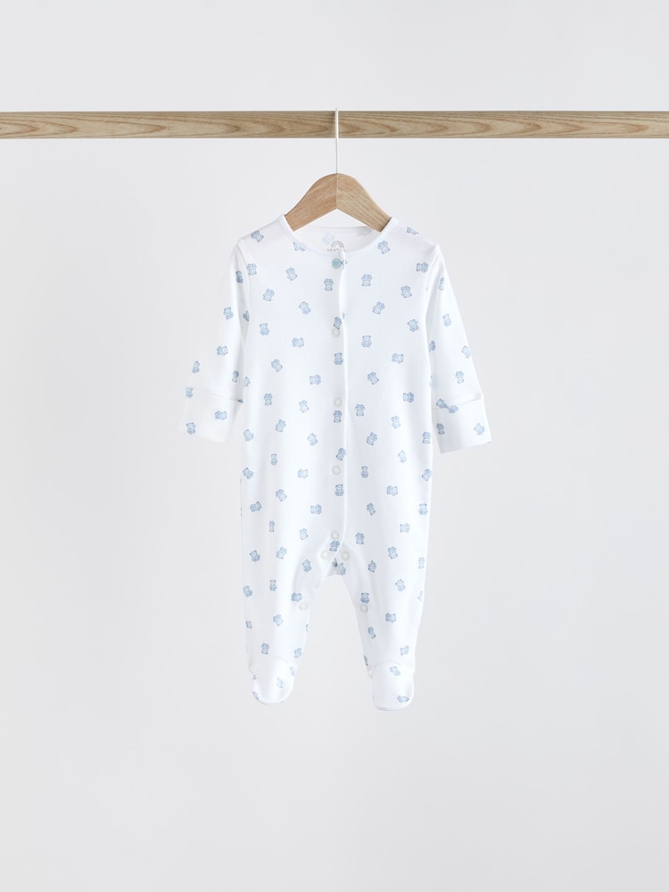 Blue 4 Pack Baby Bear Sleepsuit (0-2yrs) - Image 11 of 11