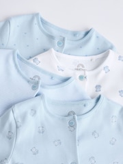Blue 4 Pack Baby Bear Sleepsuit (0-2yrs) - Image 3 of 11