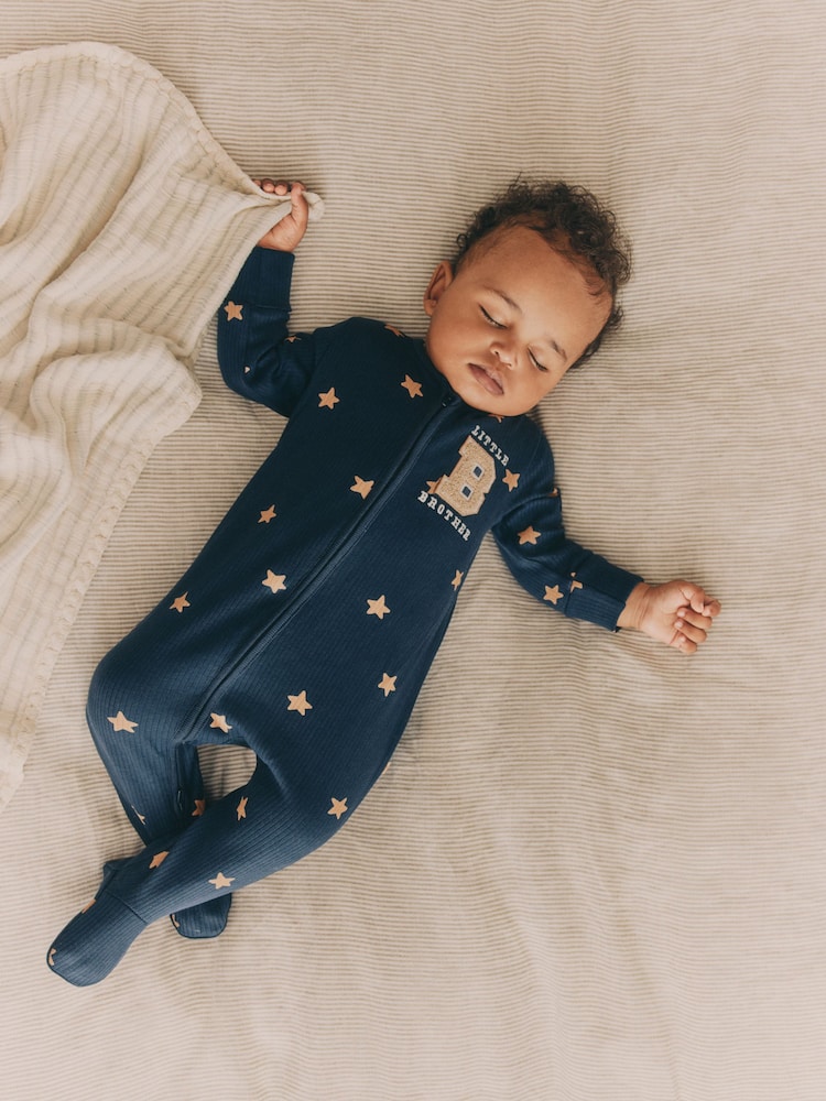 Blue Little Brother Baby Family Sleepsuit (0-2yrs) - Image 1 of 14