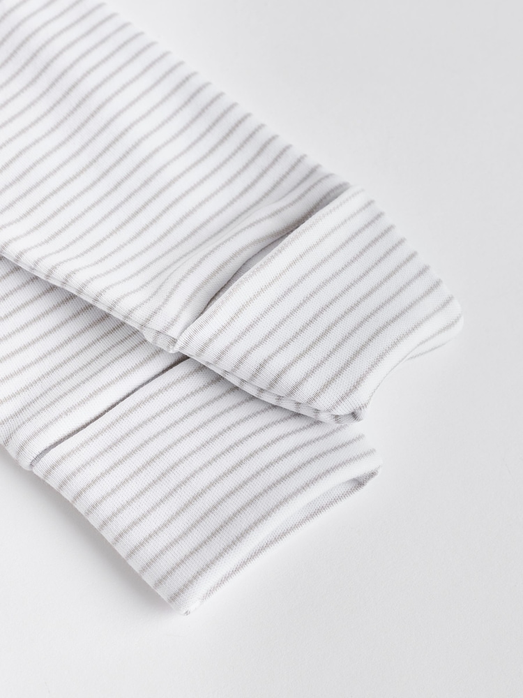 White 4 Pack Baby Delicate Animal Printed 100% Cotton Sleepsuits (0-2yrs) - Image 7 of 8