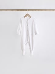 White 7 Pack Baby Delicate Animal Printed 100% Cotton Sleepsuits (0-2yrs) - Image 10 of 15
