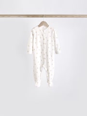 White 7 Pack Baby Delicate Animal Printed 100% Cotton Sleepsuits (0-2yrs) - Image 3 of 15
