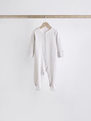 White 7 Pack Baby Delicate Animal Printed 100% Cotton Sleepsuits (0-2yrs) - Image 8 of 15
