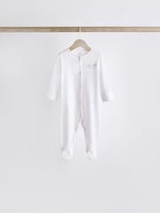 White 7 Pack Baby Delicate Animal Printed 100% Cotton Sleepsuits (0-2yrs) - Image 9 of 15