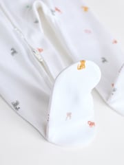 White Bright Character 4 Pack Baby 100% Cotton Sleepsuits (0-2yrs) - Image 11 of 13
