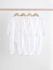 White Bright Character 4 Pack Baby 100% Cotton Sleepsuits (0-2yrs) - Image 2 of 13