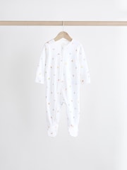 White Bright Character 4 Pack Baby 100% Cotton Sleepsuits (0-2yrs) - Image 3 of 13