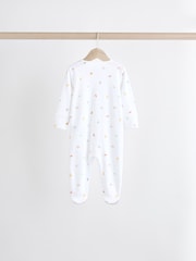 White Bright Character 4 Pack Baby 100% Cotton Sleepsuits (0-2yrs) - Image 5 of 13