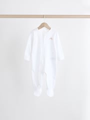 White Bright Character 4 Pack Baby 100% Cotton Sleepsuits (0-2yrs) - Image 6 of 13