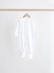 White Bright Character 4 Pack Baby 100% Cotton Sleepsuits (0-2yrs) - Image 7 of 13