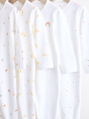 White Bright Character 4 Pack Baby 100% Cotton Sleepsuits (0-2yrs) - Image 8 of 13