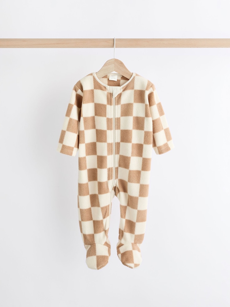 Neutral Fleece Sleepsuits 2 Pack - Image 4 of 9