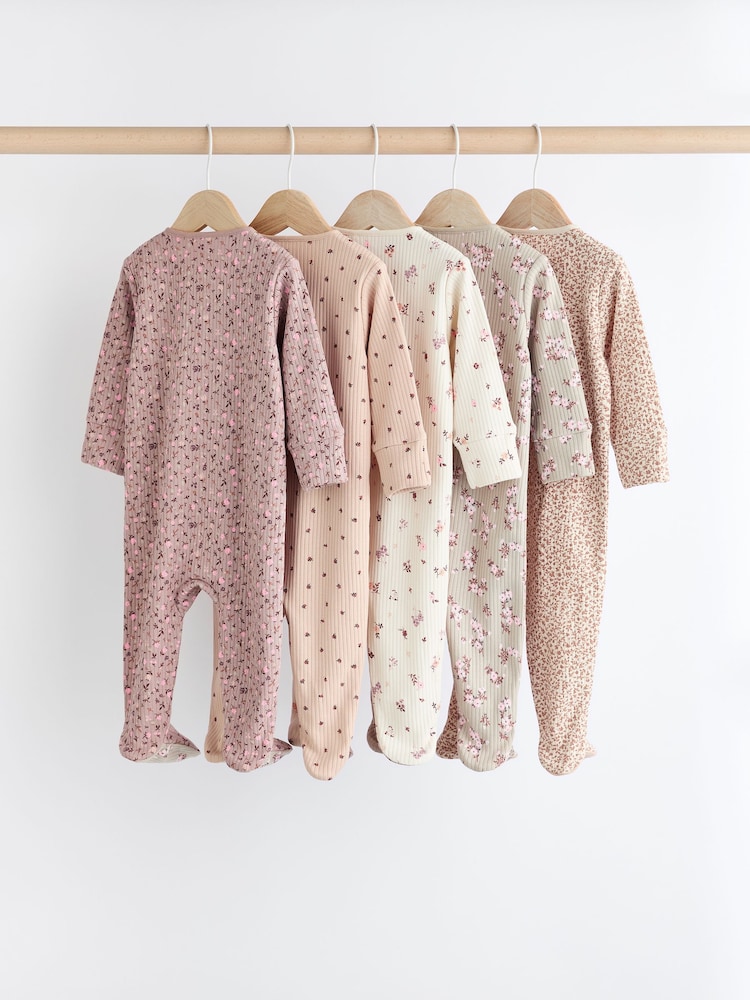 Karamellbraun - Schlafanzüge für Babys mit Zwei-Wege-Reißverschluss aus 100 % Baumwolle im 5er-Pack (0–2 J.) - Bild 2 von 12 Karamellbraun - Schlafanzüge für Babys mit Zwei-Wege-Reißverschluss aus 100 % Baumwolle im 5er-Pack (0–2 J.) - Bild 2 von 12