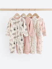 Rosa Monochrom - Baby-Schlafanzüge, fußlos, 4er-Pack (0Monate–3Jahre) - Image 1 of 14