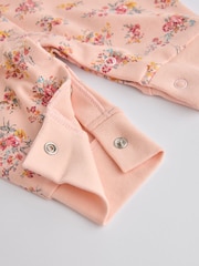 Orange Floral Baby Footless 100% Cotton Sleepsuits 4 Pack (0mths-3yrs) - Image 10 of 12