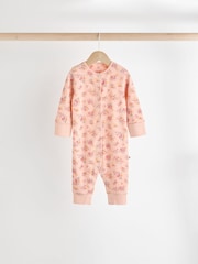 Orange Floral Baby Footless 100% Cotton Sleepsuits 4 Pack (0mths-3yrs) - Image 3 of 12