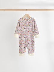 Orange Floral Baby Footless 100% Cotton Sleepsuits 4 Pack (0mths-3yrs) - Image 4 of 12