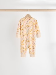 Orange Floral Baby Footless 100% Cotton Sleepsuits 4 Pack (0mths-3yrs) - Image 5 of 12