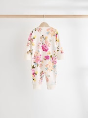 Orange Floral Baby Footless 100% Cotton Sleepsuits 4 Pack (0mths-3yrs) - Image 6 of 12