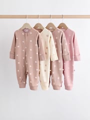 Brown/Pink Two Way Zip 100% Cotton Baby Sleepsuits (0mths-3yrs) - Image 1 of 13