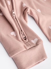 Brown/Pink Two Way Zip 100% Cotton Baby Sleepsuits (0mths-3yrs) - Image 11 of 13