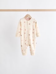 Brown/Pink Two Way Zip 100% Cotton Baby Sleepsuits (0mths-3yrs) - Image 3 of 13