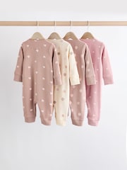 Brown/Pink Two Way Zip 100% Cotton Baby Sleepsuits (0mths-3yrs) - Image 6 of 13