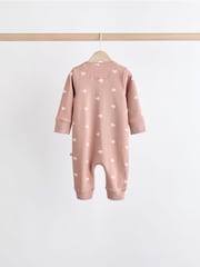 Brown/Pink Two Way Zip 100% Cotton Baby Sleepsuits (0mths-3yrs) - Image 7 of 13