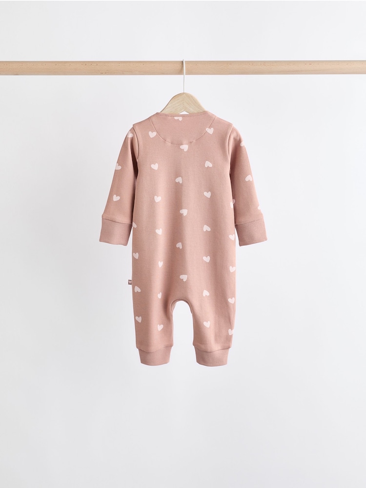 Marron/rose - Combinaisons de nuit pour bébés (0mois-3ans) avec fermeture éclair à double sens 100% coton - Image 7 of 13