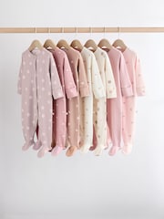 Pink 7 Pack Baby Sleepsuits (0mths-3yrs) - Image 1 of 17