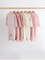 Pink 7 Pack Baby Sleepsuits (0mths-3yrs) - Image 2 of 17