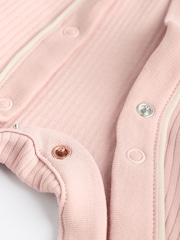 Pink/Grey Baby 100% Cotton Footless Sleepsuits 3 Pack (0mths-3yrs) - Image 14 of 14