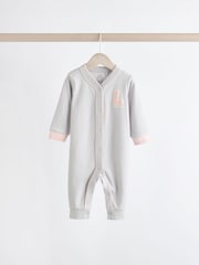 Pink/Grey Baby 100% Cotton Footless Sleepsuits 3 Pack (0mths-3yrs) - Image 5 of 14