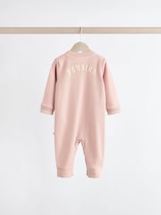 Pink/Grey Baby 100% Cotton Footless Sleepsuits 3 Pack (0mths-3yrs) - Image 8 of 14