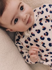 Cream Two Way Zip Fleece Lined Baby Sleepsuit - Image 4 of 9