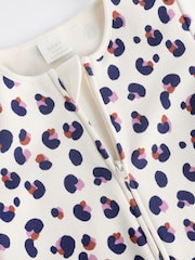 Cream Two Way Zip Fleece Lined Baby Sleepsuit - Image 7 of 9