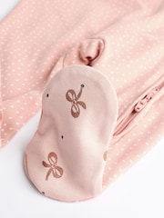 Pink Bear Two Way 100% Cotton Zip Baby Sleepsuits 3 Pack (0mths-2yrs) - Image 11 of 13