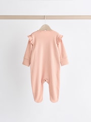 Pink Bear Two Way 100% Cotton Zip Baby Sleepsuits 3 Pack (0mths-2yrs) - Image 6 of 13