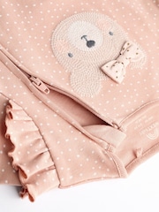 Pink Bear Two Way 100% Cotton Zip Baby Sleepsuits 3 Pack (0mths-2yrs) - Image 9 of 13