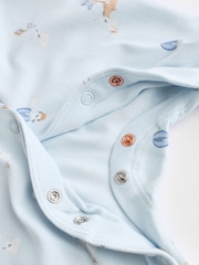 Blue Delicate Elephant Baby Embroidered Sleepsuits 3 Pack (0-2yrs) - Image 12 of 13