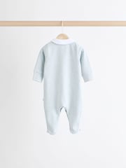 Blue Delicate Elephant Baby Embroidered Sleepsuits 3 Pack (0-2yrs) - Image 4 of 13