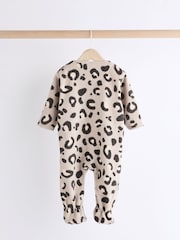 Neutral Animal Baby Microfleece Zip Sleepsuits 2 Pack - Image 3 of 10