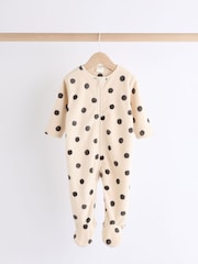 Neutral Animal Baby Microfleece Zip Sleepsuits 2 Pack - Image 5 of 10
