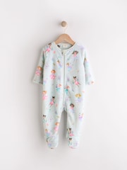 Mint Green Fairy Baby Zip Fleece Sleepsuit - Image 1 of 7