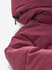 Burgundy Shower Resistant Padded Puffer Hooded Mid Length Coat - Image 2 of 3
