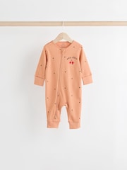 Red Cherry 4 Pack Two Way Zip 100% Cotton Baby Sleepsuits (0mths-3yrs) - Image 7 of 12