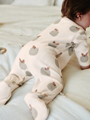Sage Green 2 Pack Baby Microfleece Sleepsuits - Image 2 of 11
