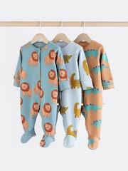 Blue/Green Character 100% Cotton Baby Sleepsuits 3 Pack (0mths-2yrs) - Image 1 of 11