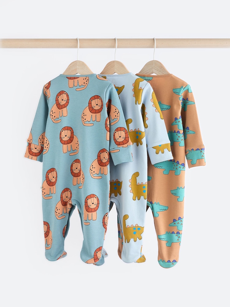 Blue/Green Character 100% Cotton Baby Sleepsuits 3 Pack (0mths-2yrs) - Image 2 of 11