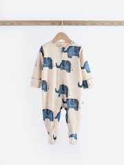 Blue Elephant Two Way Zip Baby 100% Cotton Sleepsuits 3 Pack (0mths-2yrs) - Image 3 of 12